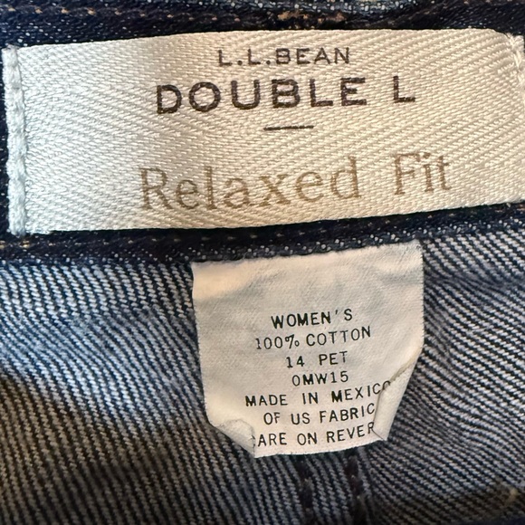 Vintage L.L. Bean Womens Double L Jeans High Rise Relaxed Tapered 14 Petite - Picture 5 of 6